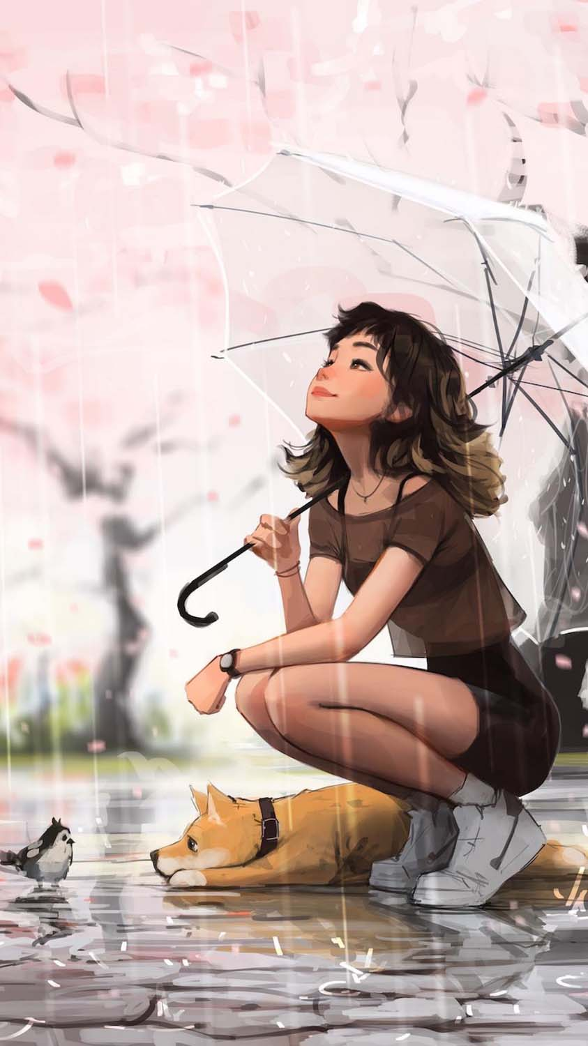 Girl Feeling The Rain IPhone Wallpaper HD  IPhone Wallpapers