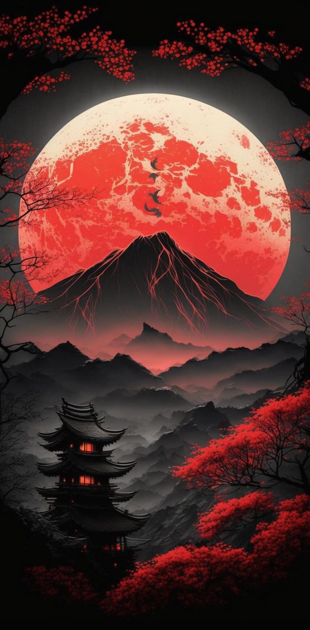 Japan Red Moon