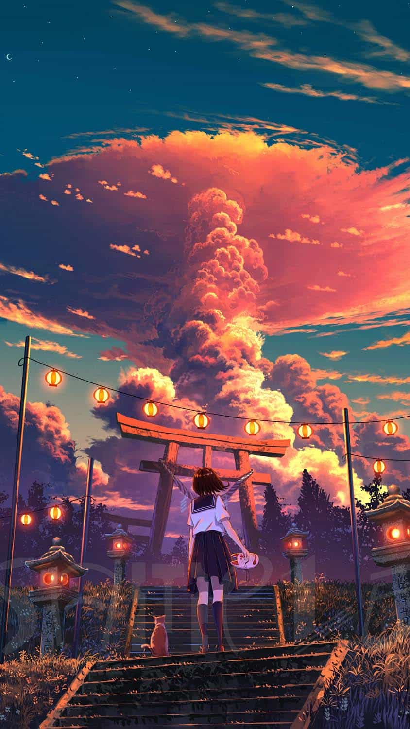 Anime World Clouds IPhone Wallpaper HD IPhone Wallpapers Wallpaper Download   MOONAZ