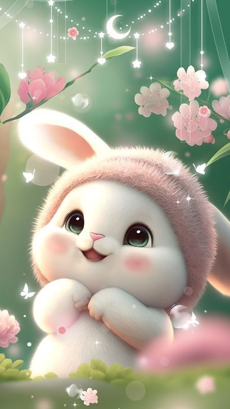 Cute rabbit Wallpaper 4K Kawaii rabbit Chicken Adorable 10123