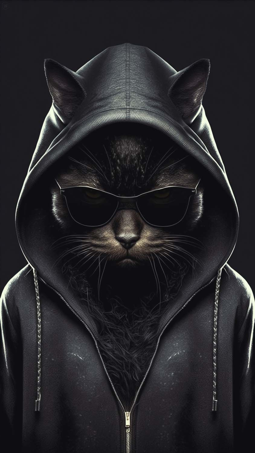 Black Hoodie Cat