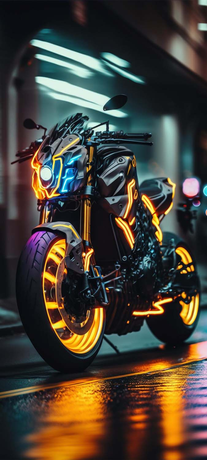 Neon Glow Super Bike Wallpaper Download | MOONAZ