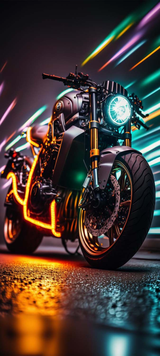 Neon Super Motorcycle