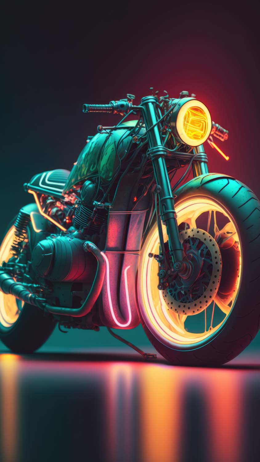 Bobber Neon Motorcycle