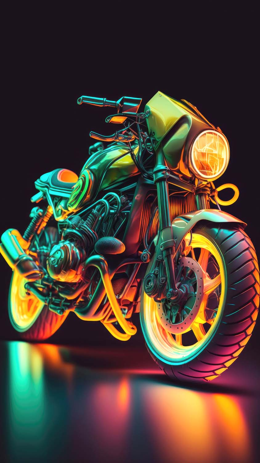 Neon Light Motorcycle Ai