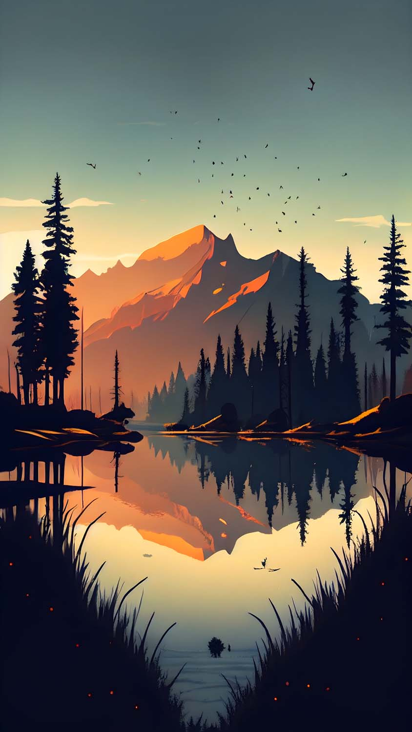 Nature Reflection Lake Ai Wallpaper Download  MOONAZ