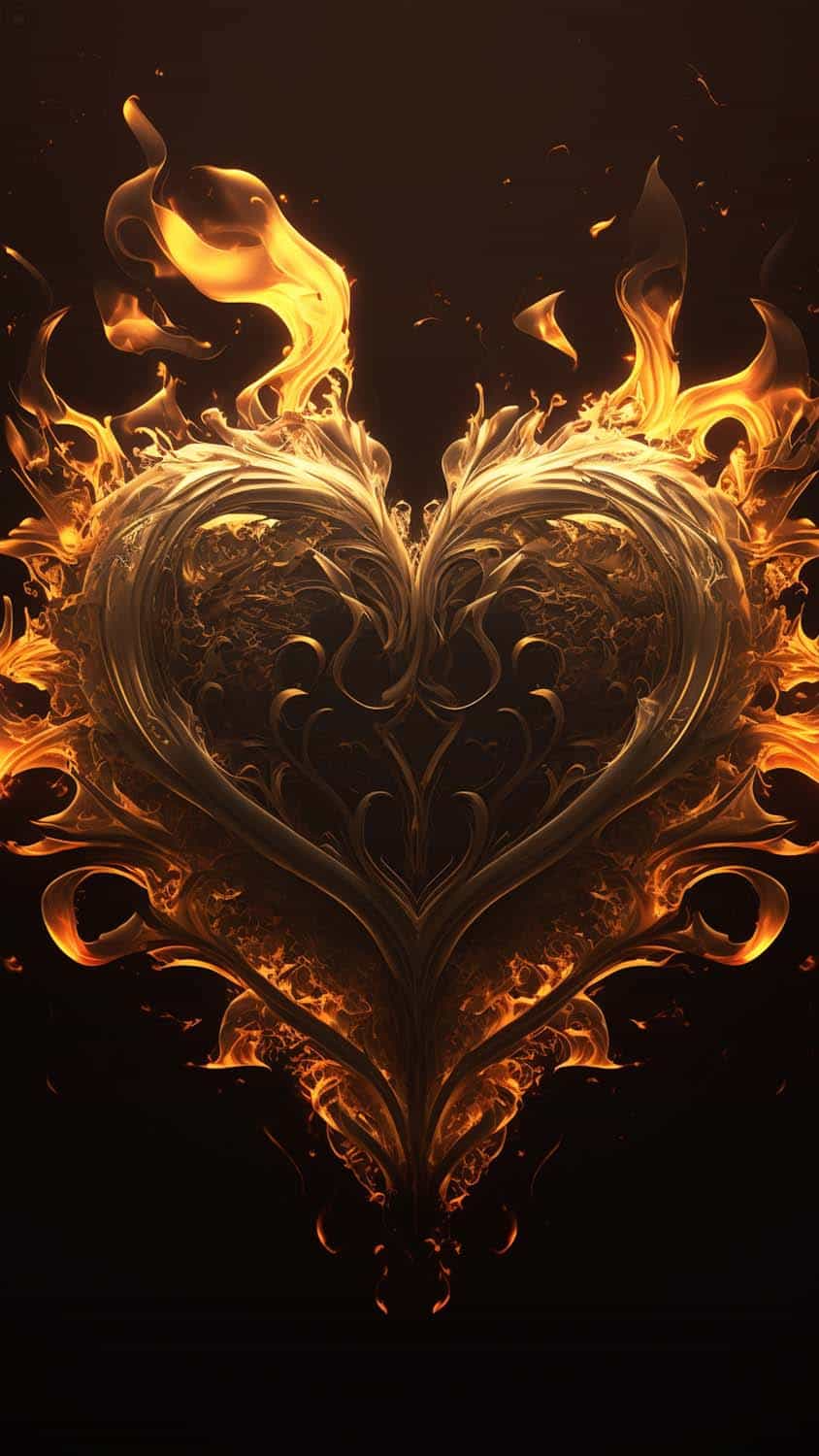 Golden Fire Heart
