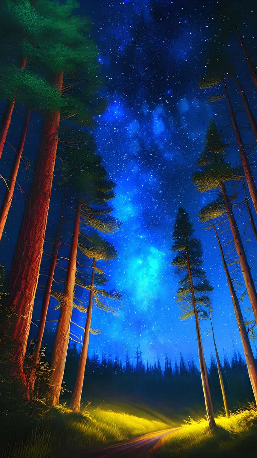 Night Forest Starry Sky