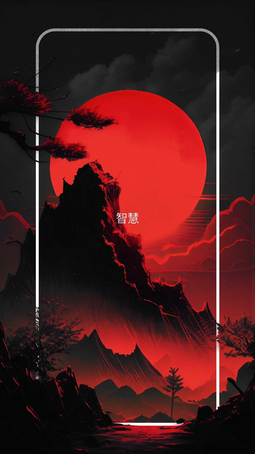 Japan Red Moon Wallpaper Download  MOONAZ