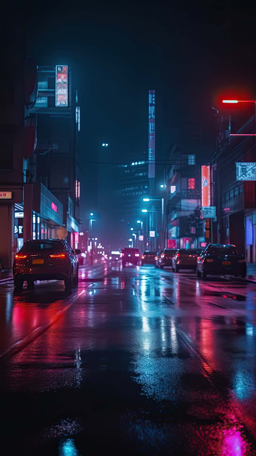 City Night Reflection Cars