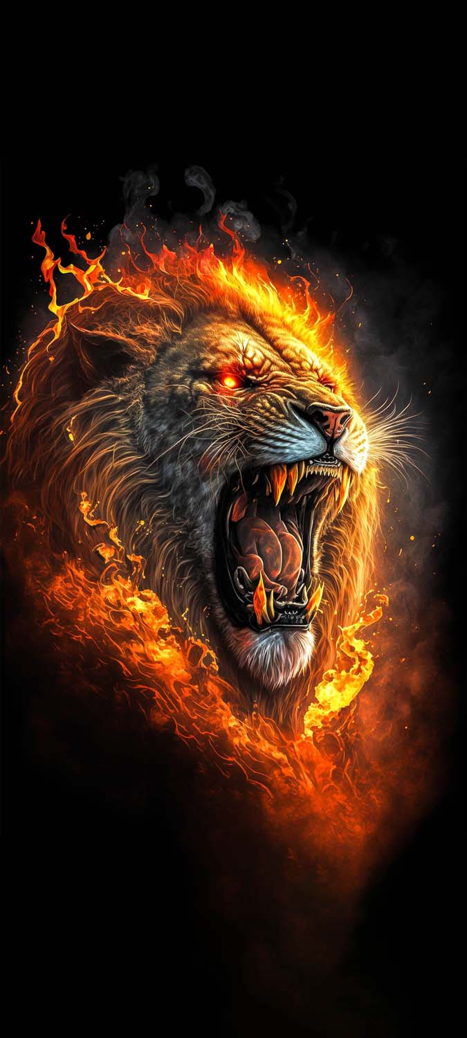 Fire lion angry lion HD phone wallpaper  Peakpx