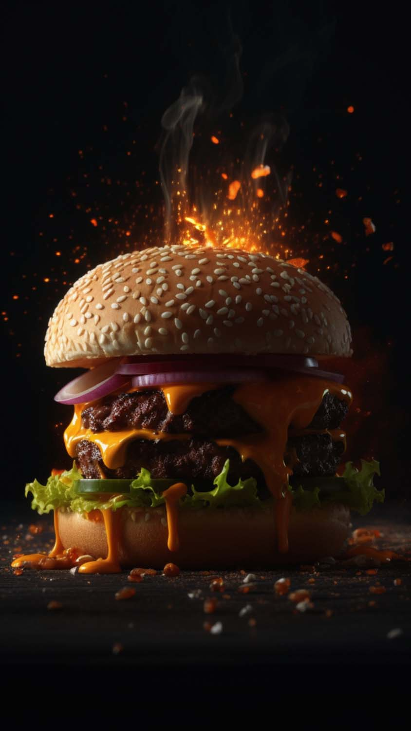 Hot Burger Wallpaper Download  MOONAZ