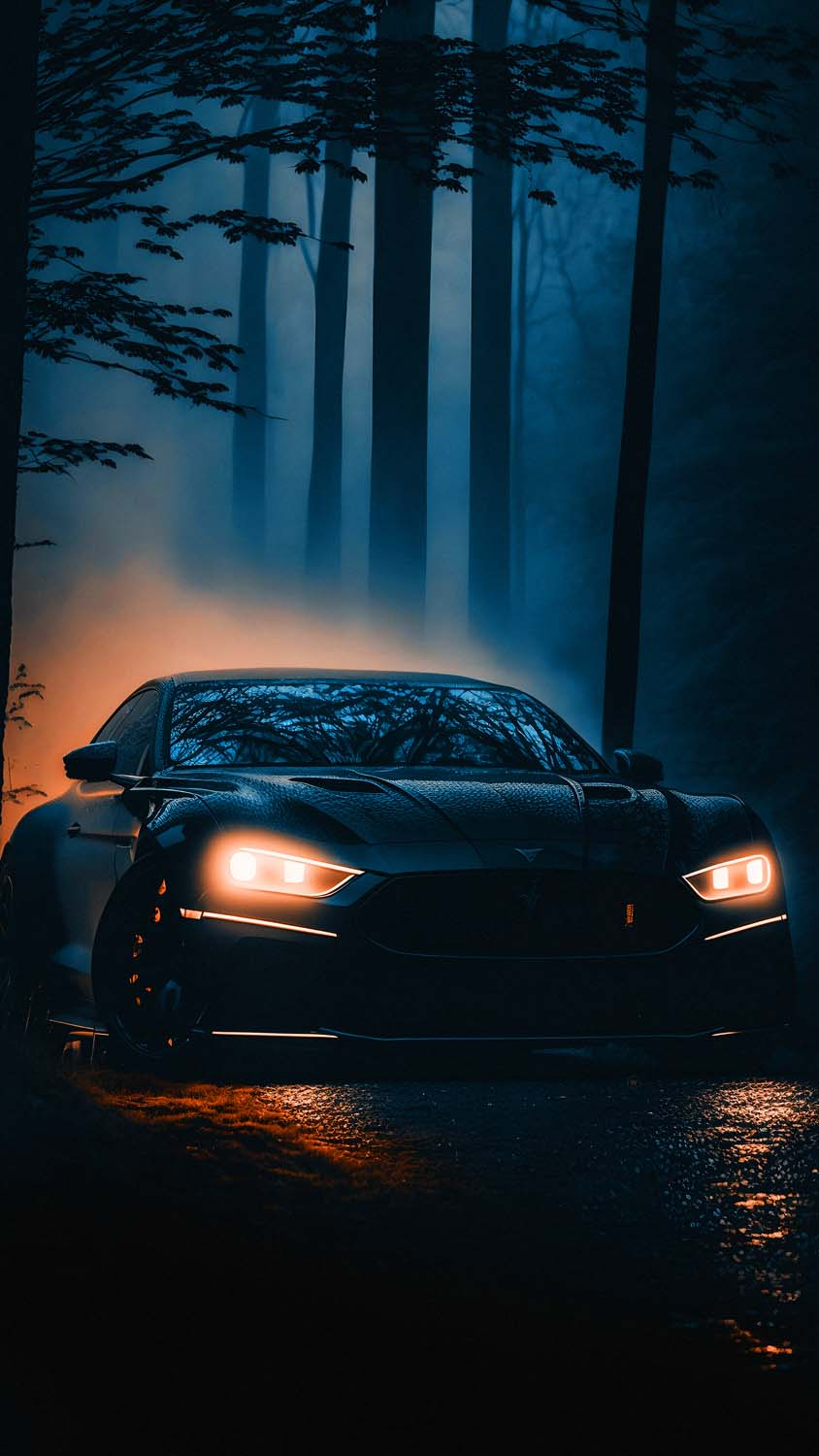 All Black Car At Night