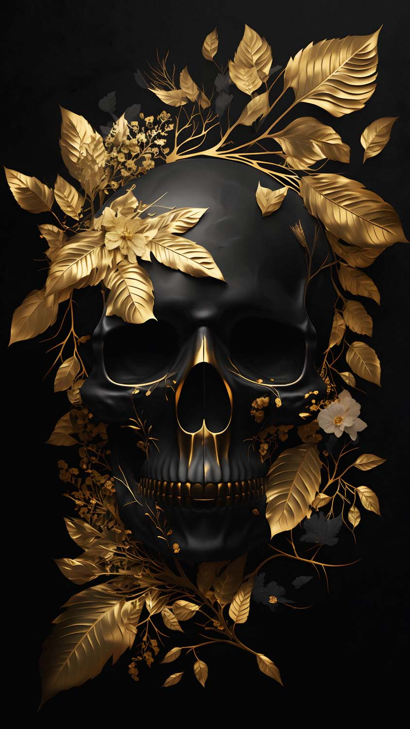HD wallpaper gold skeleton mask minimalism black skull death portrait  display  Wallpaper Flare