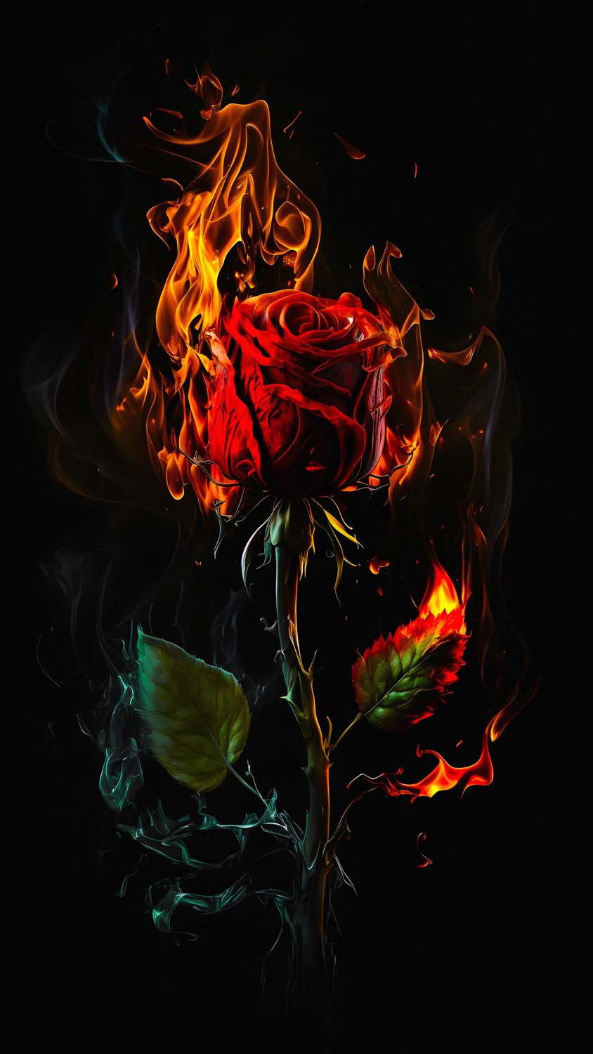 Burning Rose Stock Photo - Download Image Now - Black Background, Burning,  Fire - Natural Phenomenon - iStock