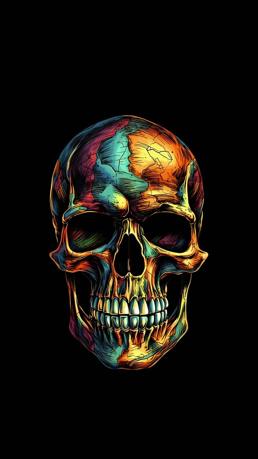 Skull With Colorful Skull And Other Skulls On A Dark Background Sick  Background Picture Background Image And Wallpaper for Free Download