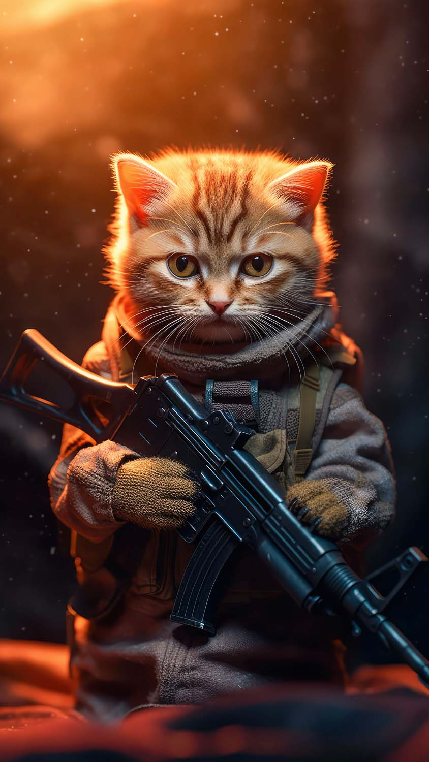 Cat Army Soldier