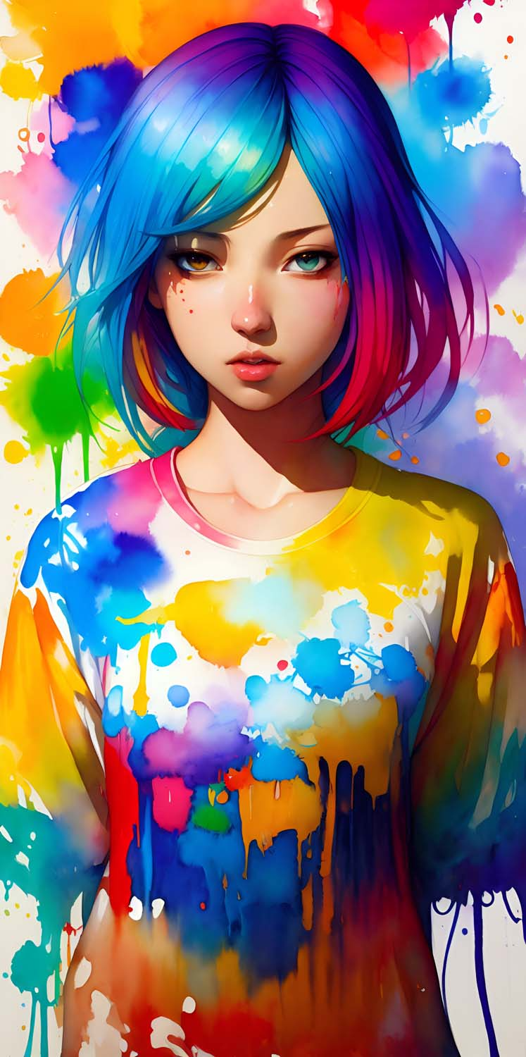 Colour Splash Girl iPhone Wallpaper 4K  iPhone Wallpapers