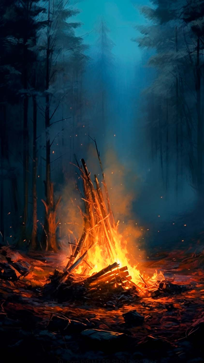 Forest Bonfire iPhone Wallpaper 4K  iPhone Wallpapers