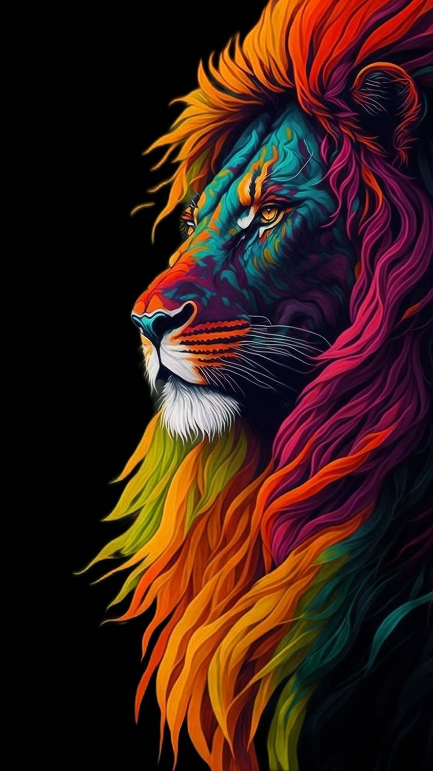 Colorful Lion iPhone Wallpaper 4K  iPhone Wallpapers