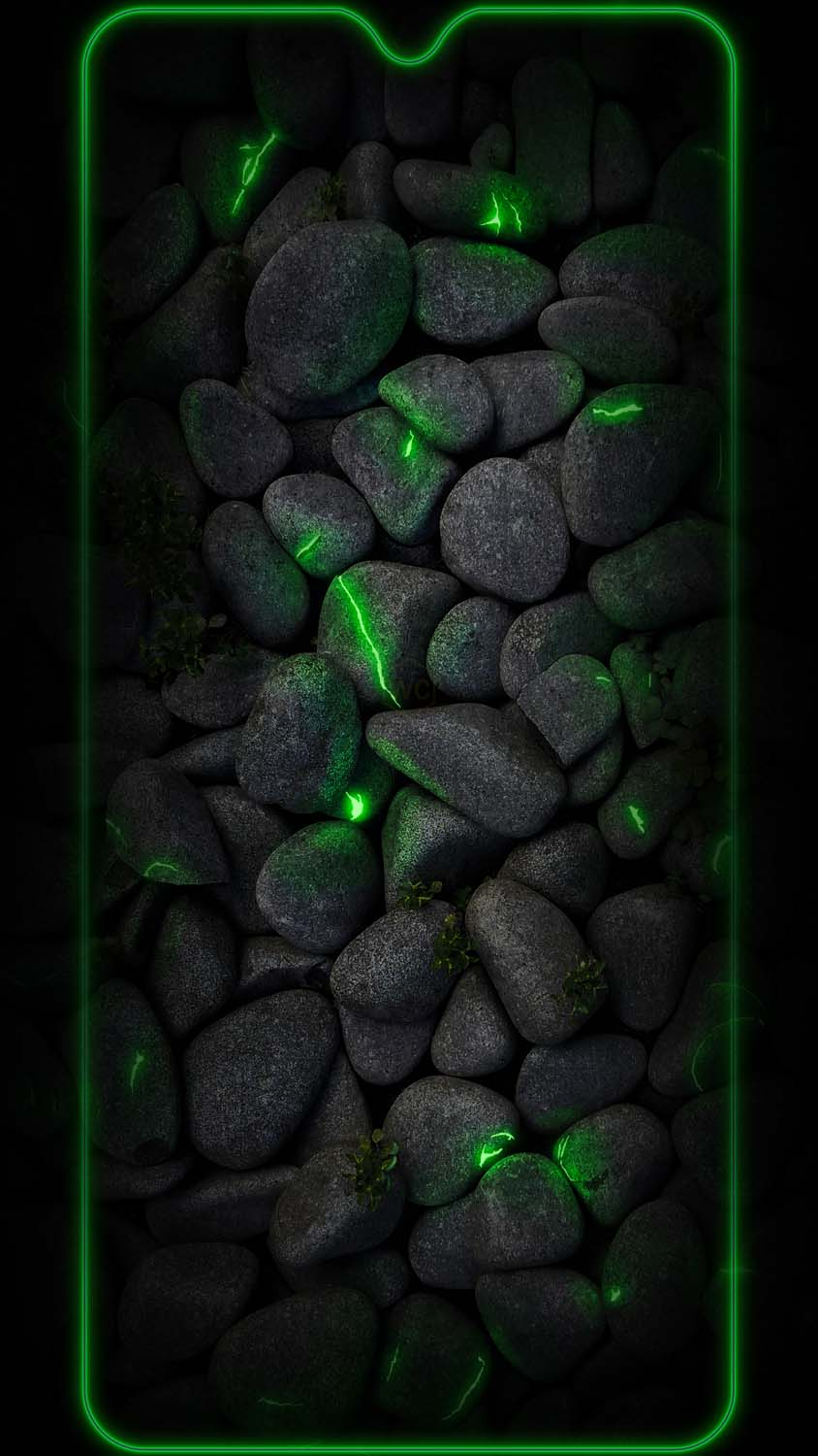 Black Stones Green Neon Light iPhone Wallpaper 4K  iPhone Wallpapers