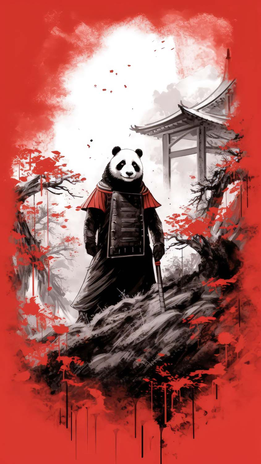 Samurai Panda iPhone Wallpaper 4K  iPhone Wallpapers