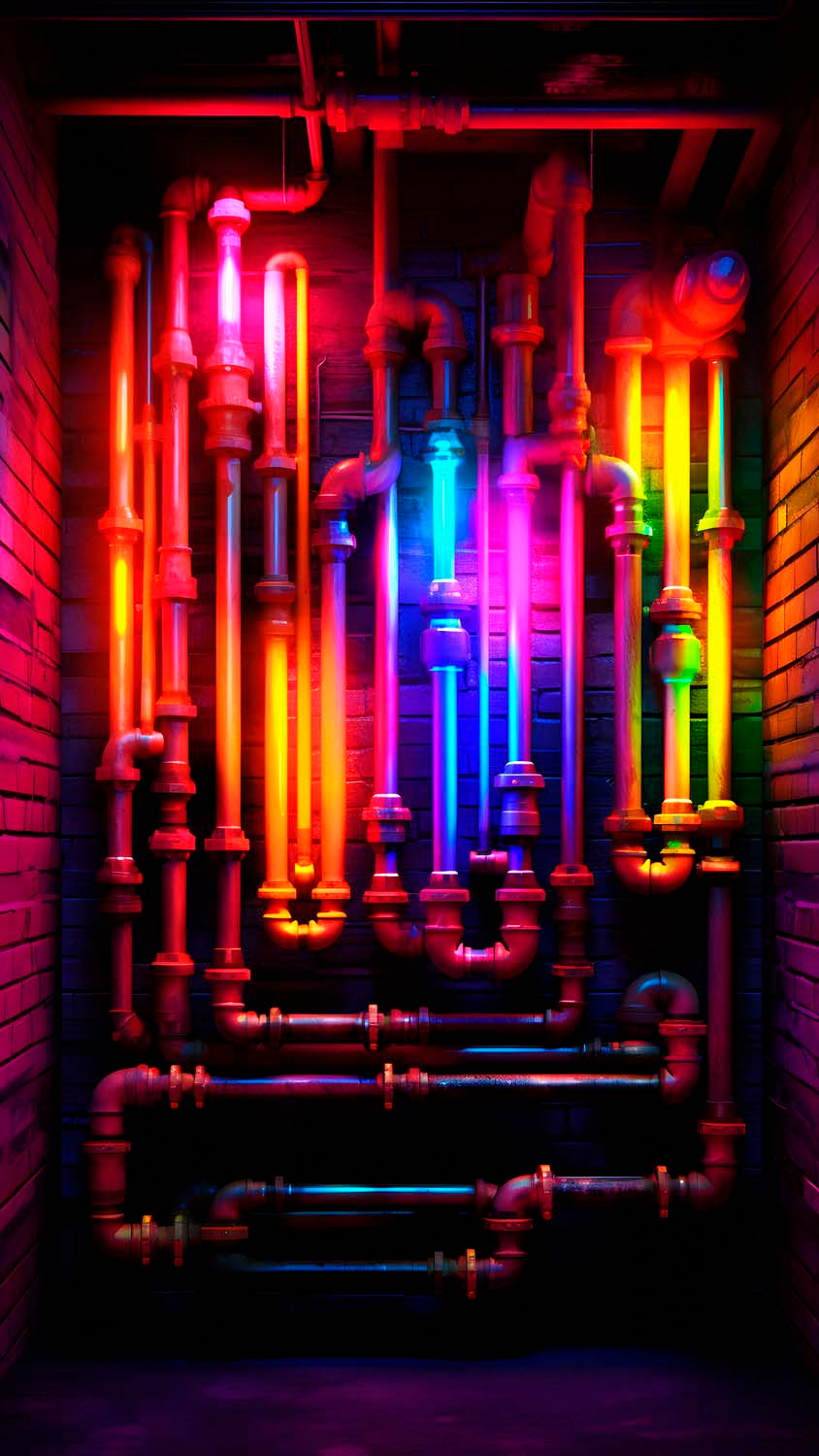 Neon Pipes iPhone Wallpaper 4K  iPhone Wallpapers