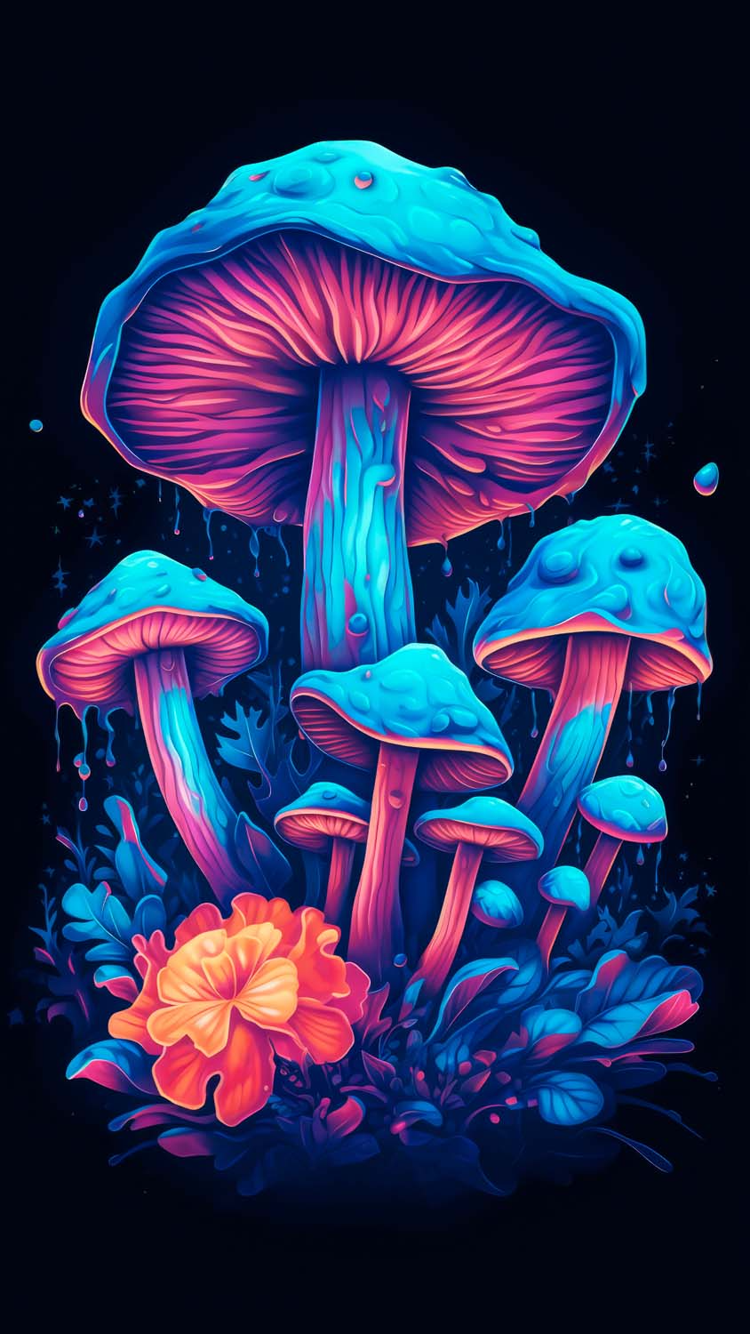 OLED Mushrooms iPhone Wallpaper 4K  iPhone Wallpapers