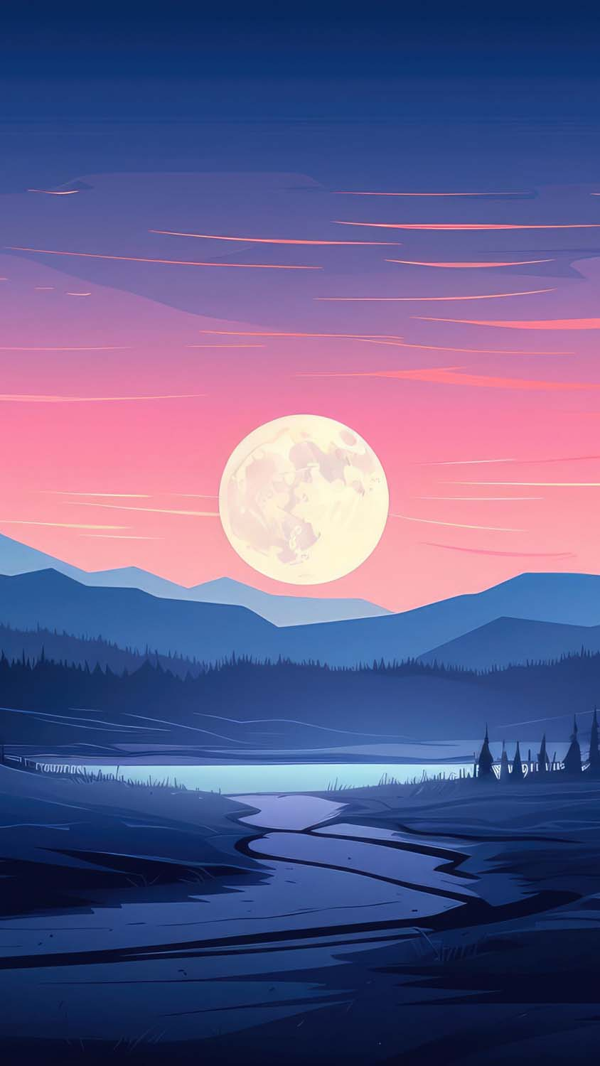 Evening Landscape in minimalist style iPhone Wallpaper 4K  iPhone Wallpapers