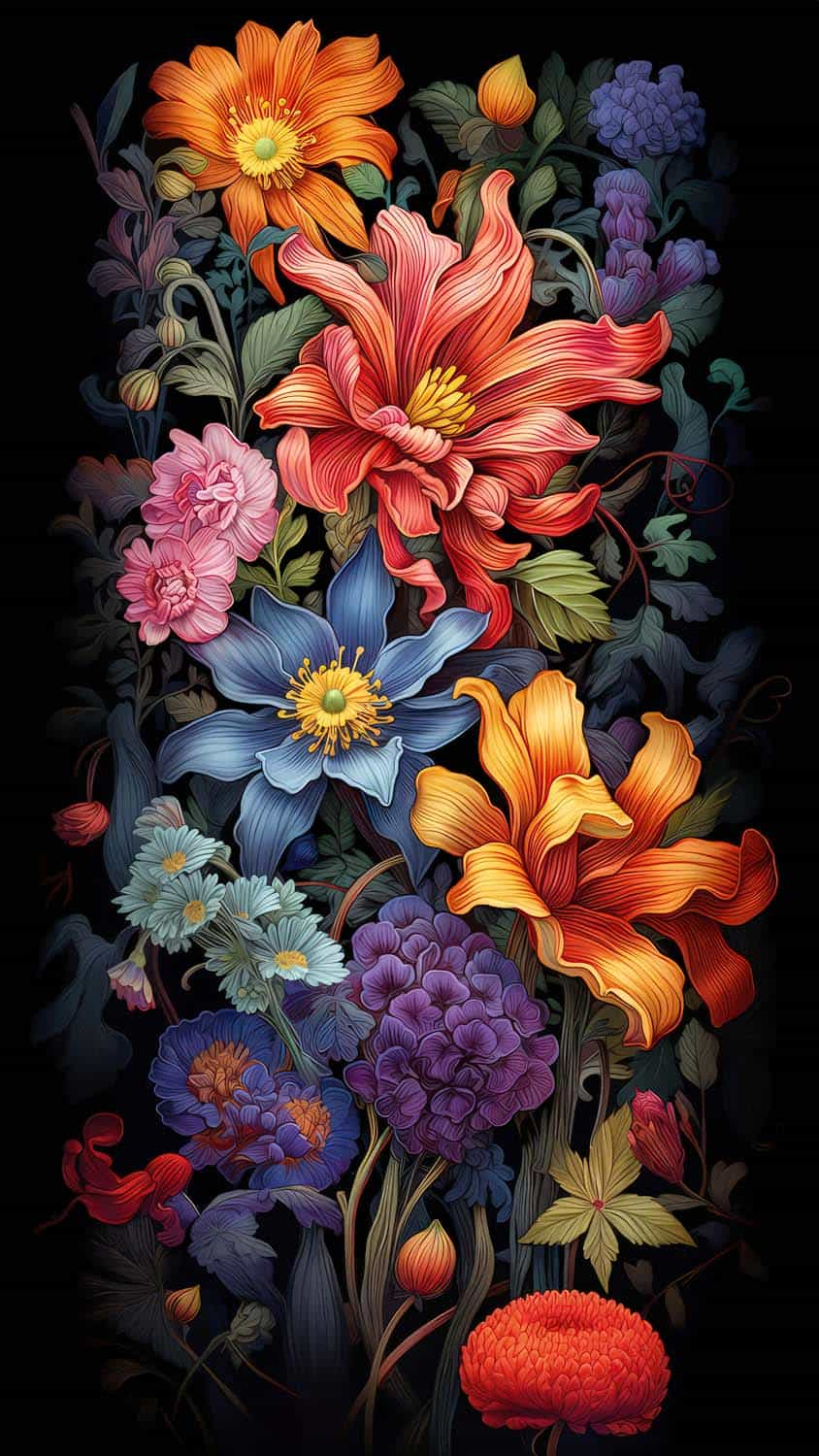 Colorful Flowers IPhone Wallpaper 4K  IPhone Wallpapers