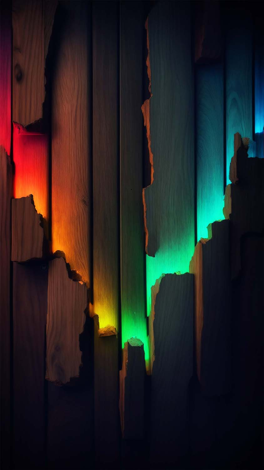 Wood RGB Light iPhone Wallpaper 4K  iPhone Wallpapers