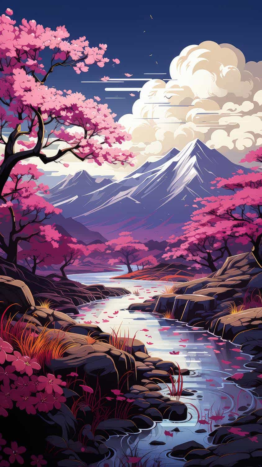 Fuji River iPhone Wallpaper 4K  iPhone Wallpapers