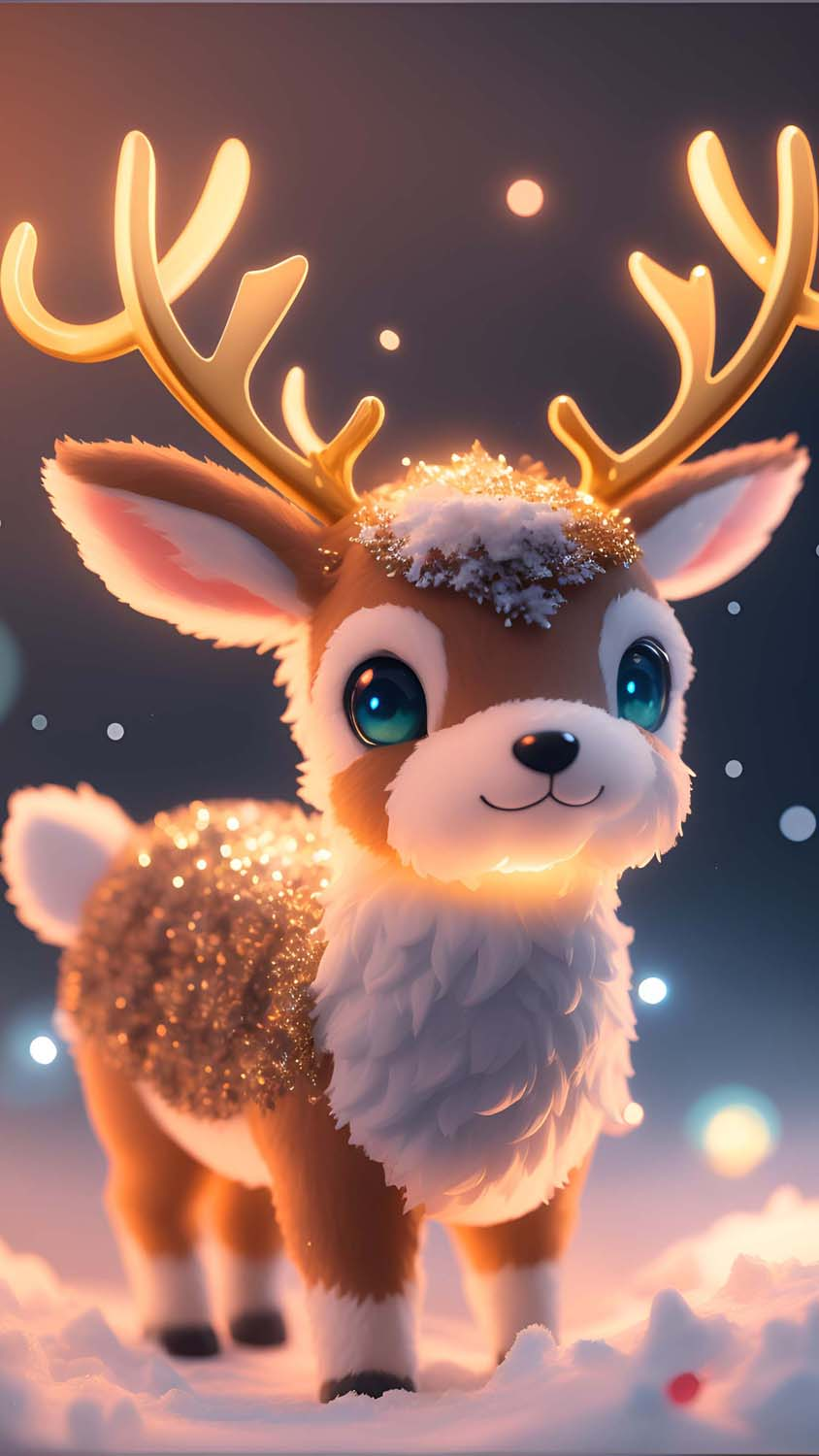 Christmas Baby Deer iPhone Wallpaper 4K  iPhone Wallpapers