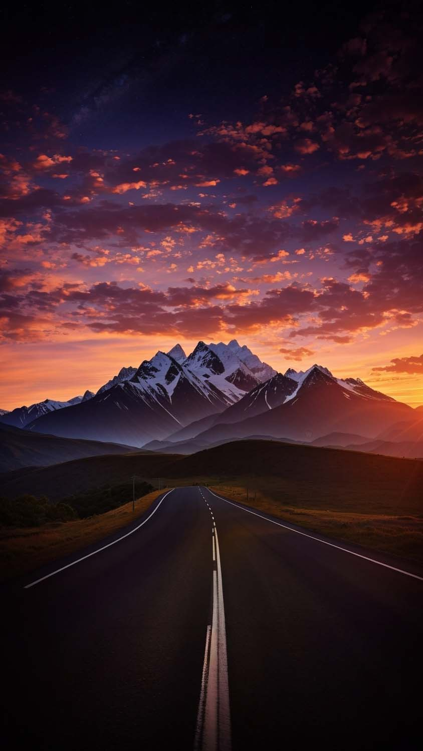 Road to Snowtops iPhone Wallpaper 4K  iPhone Wallpapers