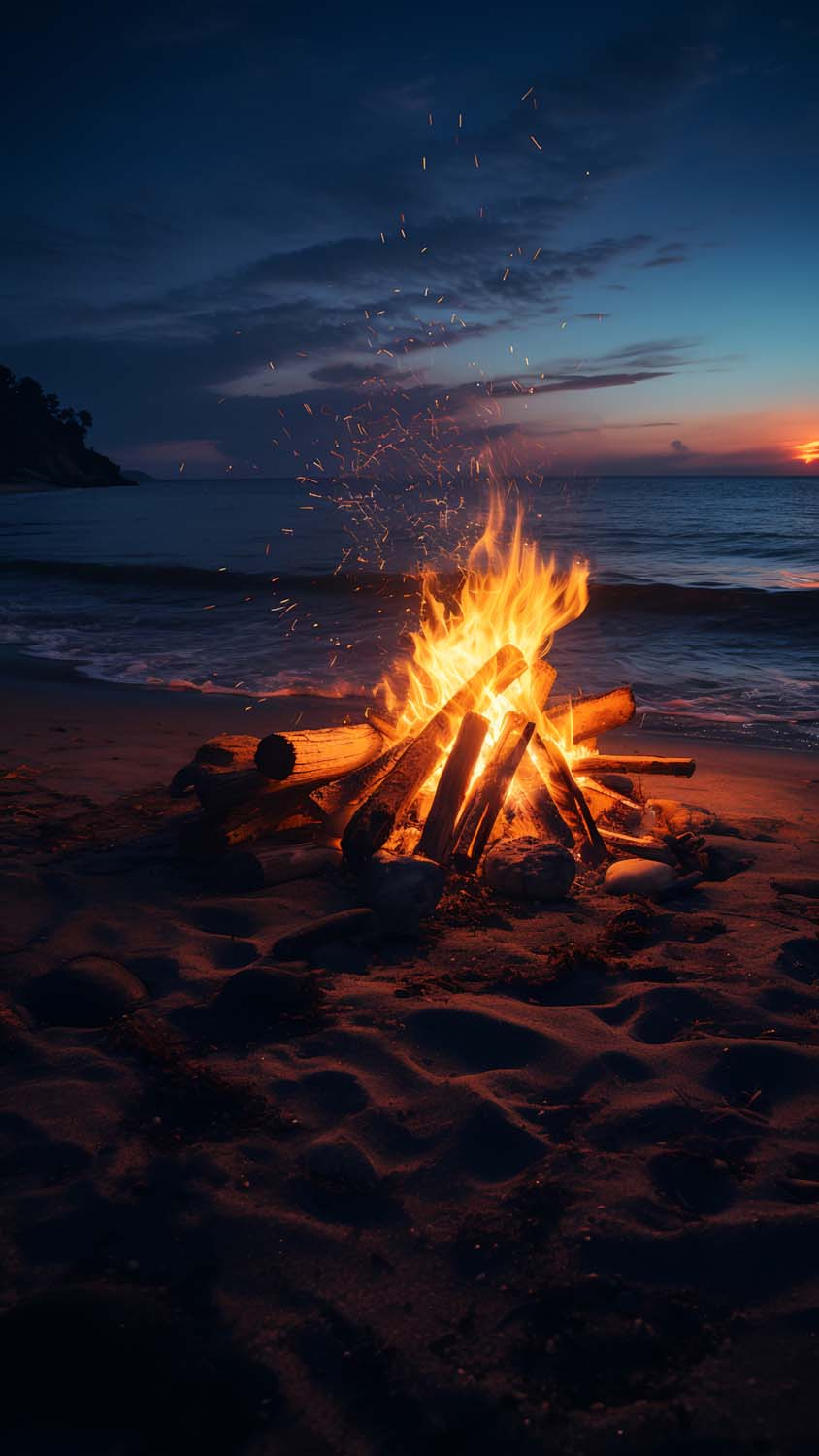 Beach Bonfire iPhone Wallpaper 4K  iPhone Wallpapers