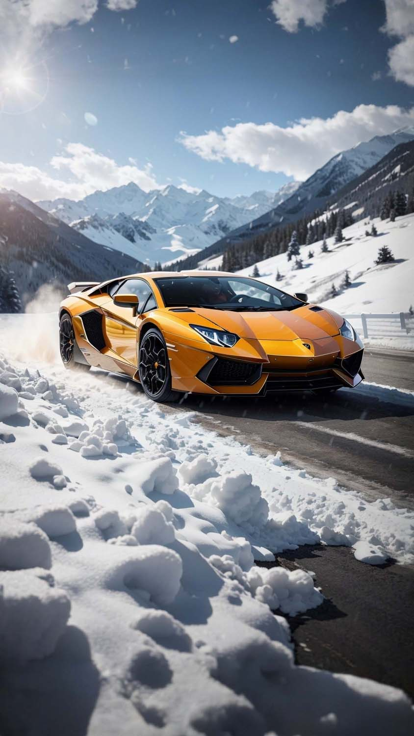 Snow Lambo iPhone Wallpaper 4K  iPhone Wallpapers