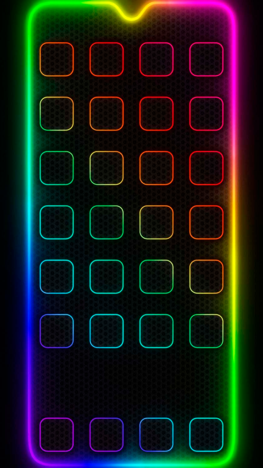 Neon App Dock Icons Wallpaper  iPhone Wallpapers