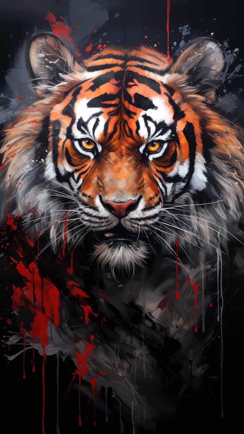 Tiger Portrait Art iPhone Wallpaper 4K 1  iPhone Wallpapers