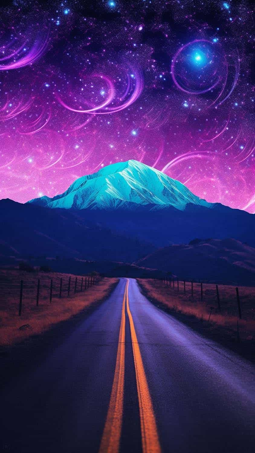 Magical Sky Mountain Road iPhone Wallpaper 4K  iPhone Wallpapers