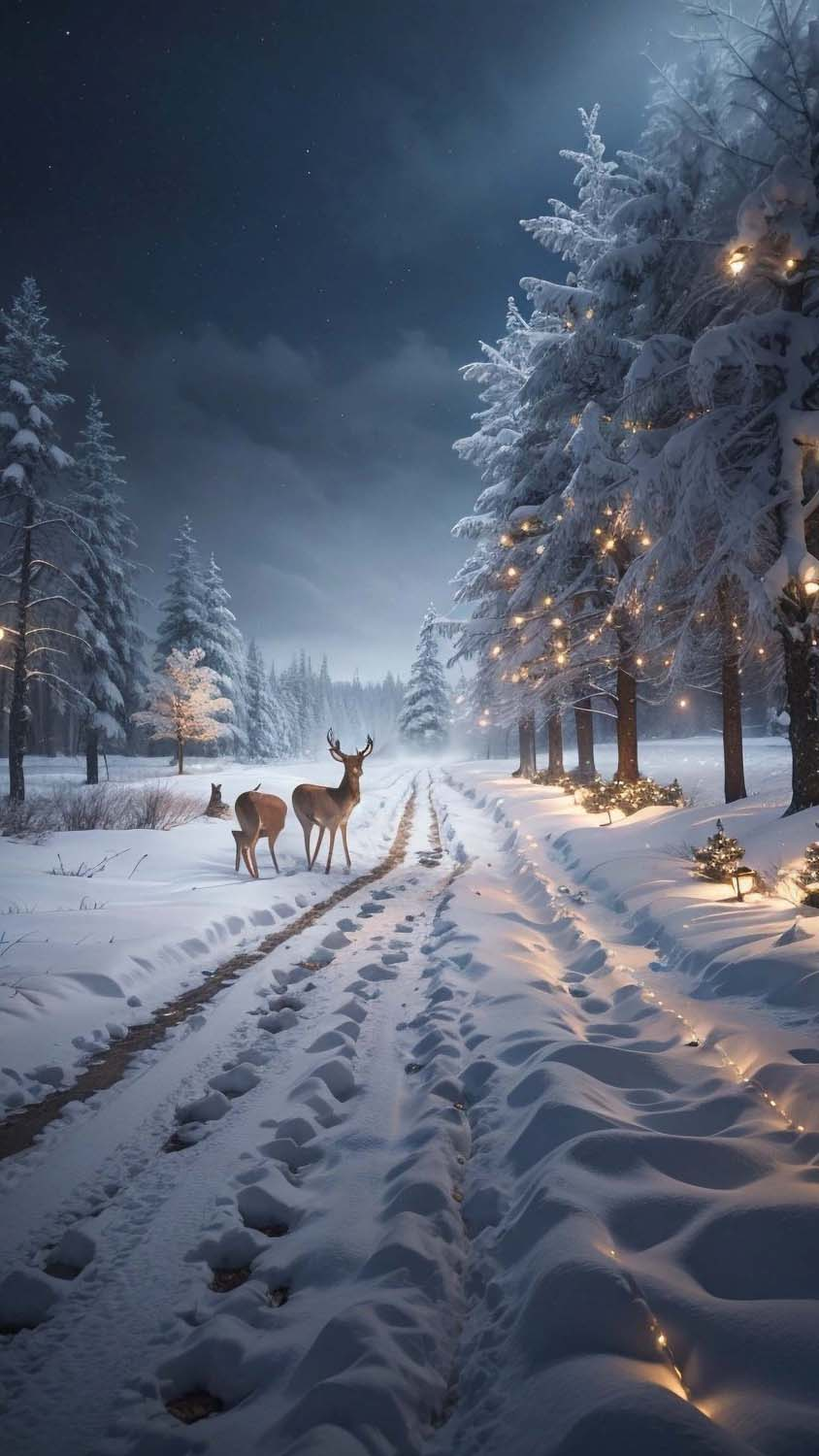 Christmas Forest iPhone Wallpaper 4K  iPhone Wallpapers
