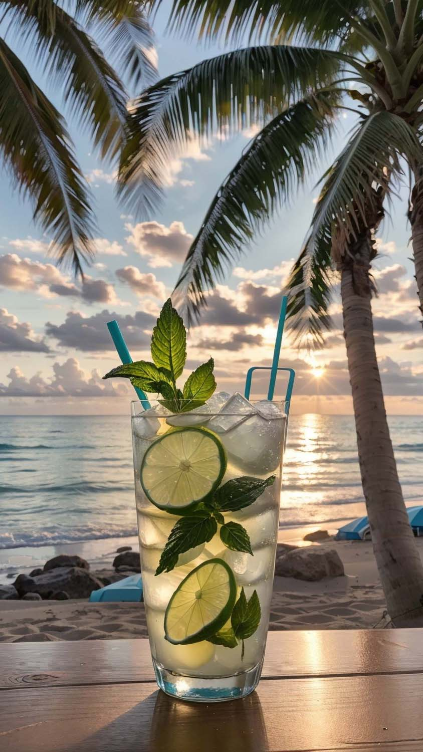 Beach Mocktail iPhone Wallpaper 4K  iPhone Wallpapers