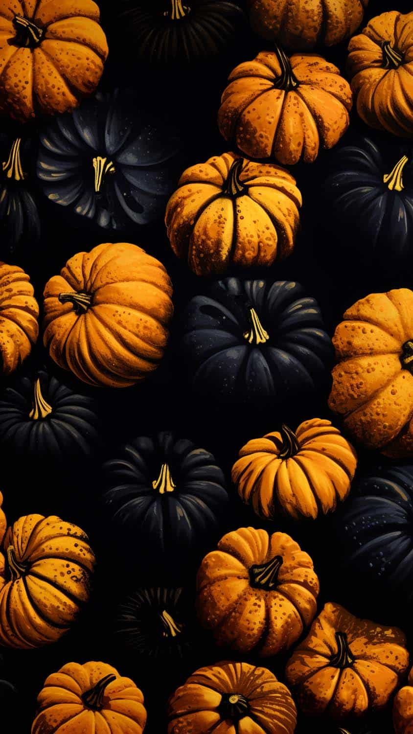 Black and Yellow Pumpkins Halloween iPhone Wallpaper 4K  iPhone Wallpapers