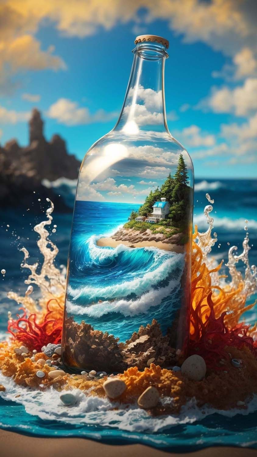 Island in Jar iPhone Wallpaper 4K  iPhone Wallpapers