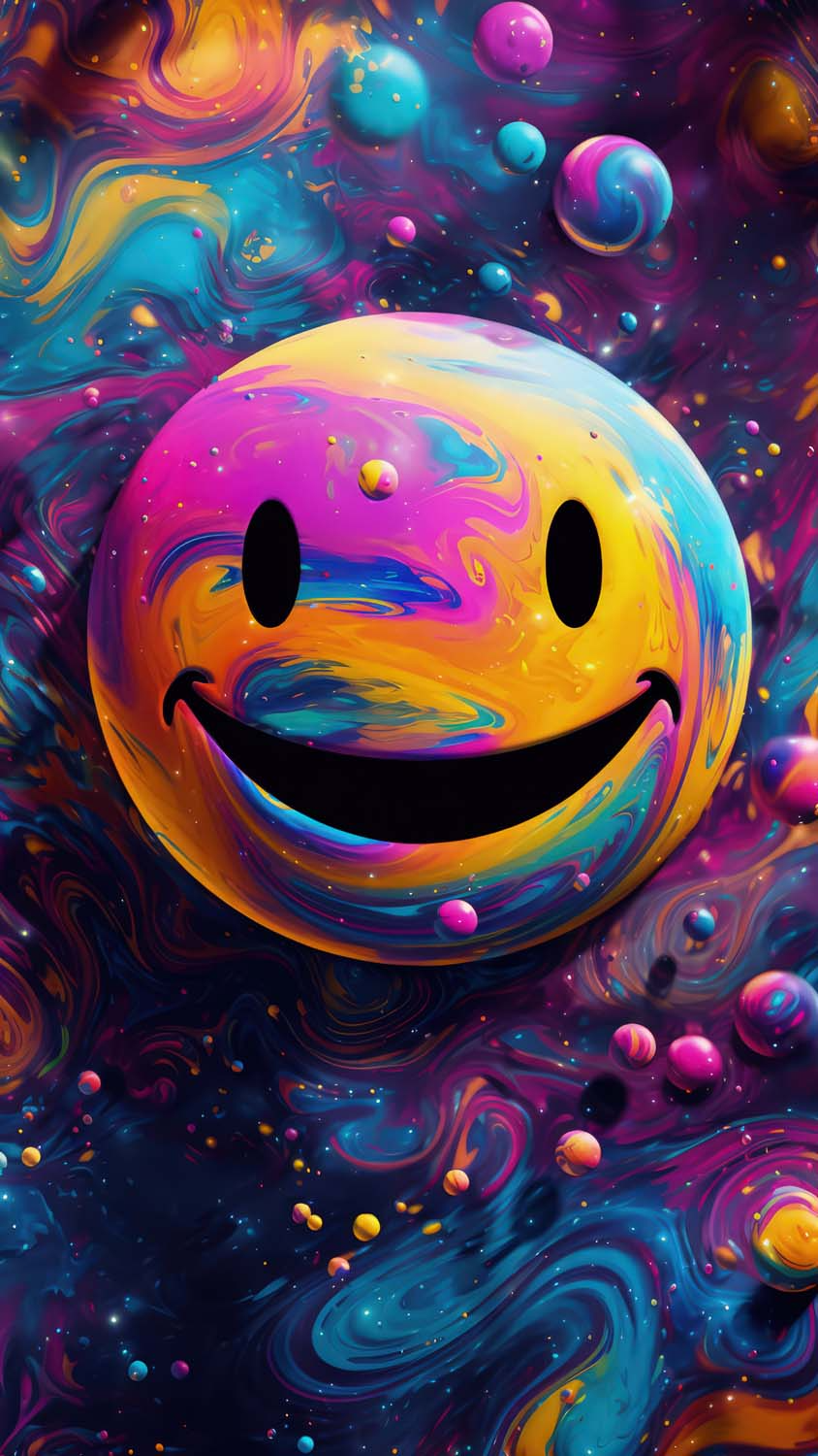 Smiley Oil Paint iPhone Wallpaper 4K  iPhone Wallpapers