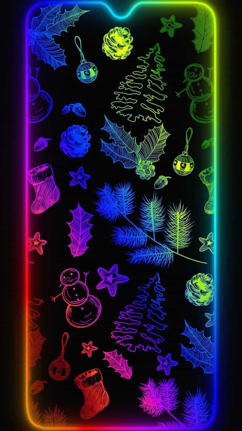 Neon Xmas iPhone Wallpaper  iPhone Wallpapers