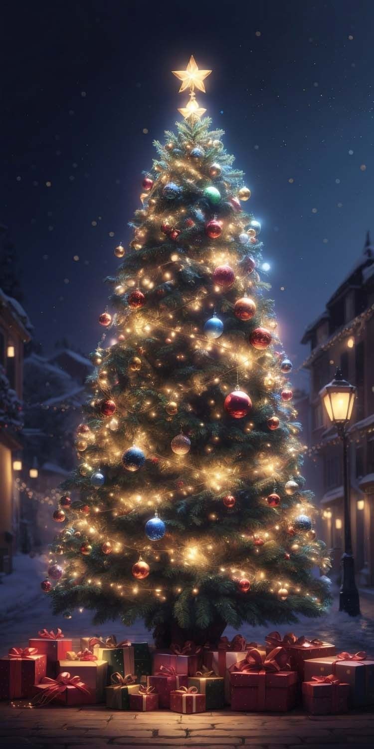 Christmas Tree Big Size iPhone Wallpaper  iPhone Wallpapers