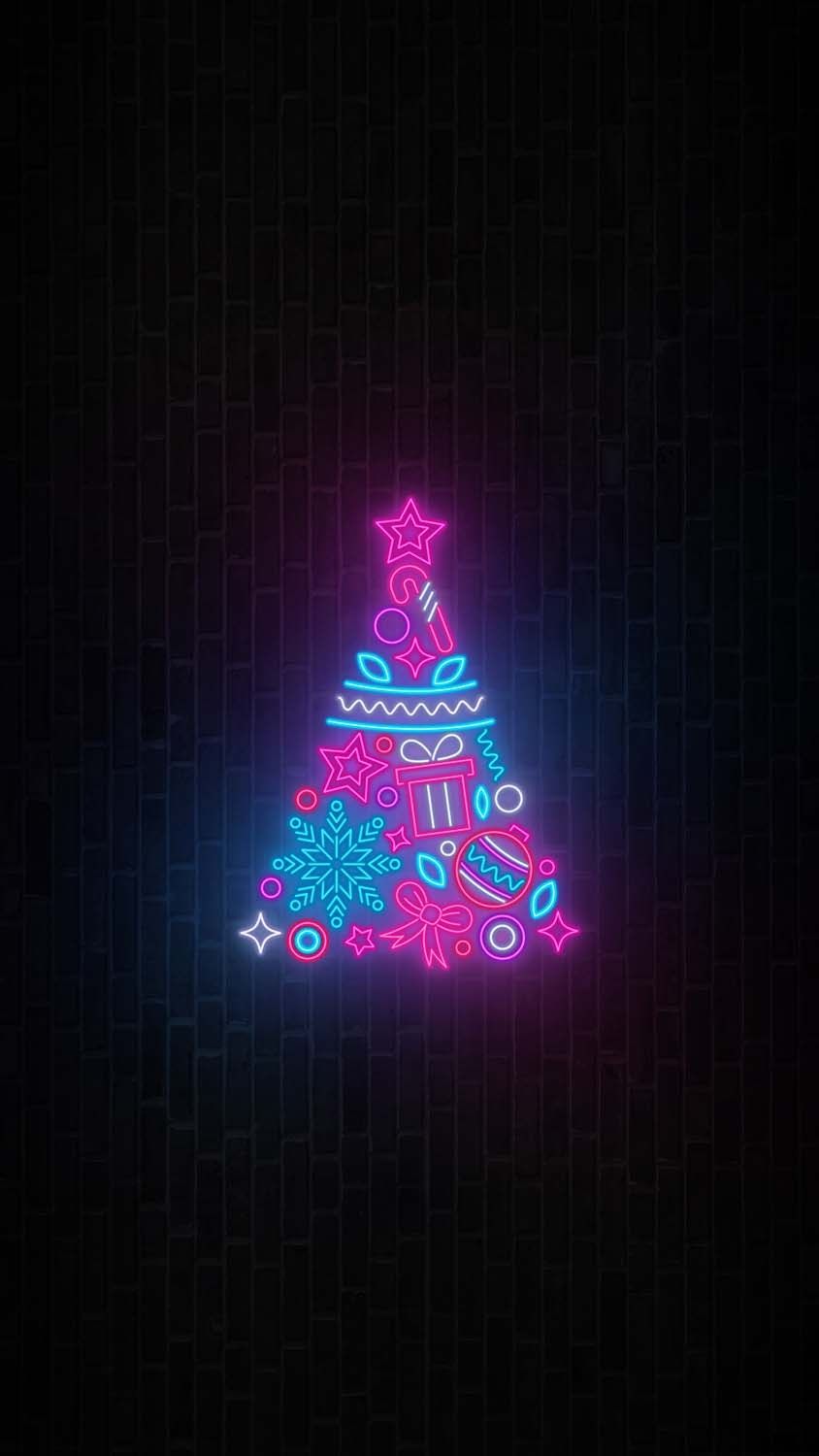 Christmas Tree Neon Glow iPhone Wallpaper  iPhone Wallpapers
