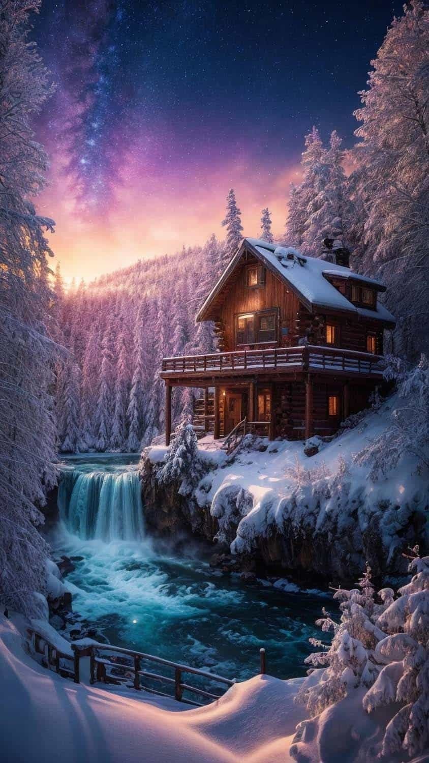 Beautiful Winter House iPhone Wallpaper  iPhone Wallpapers