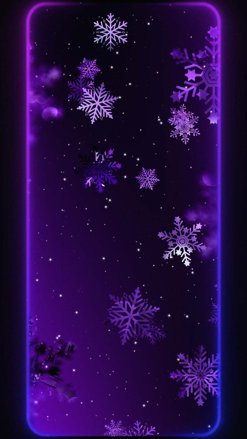 Snowflakes Purple Background Wallpaper  iPhone Wallpapers