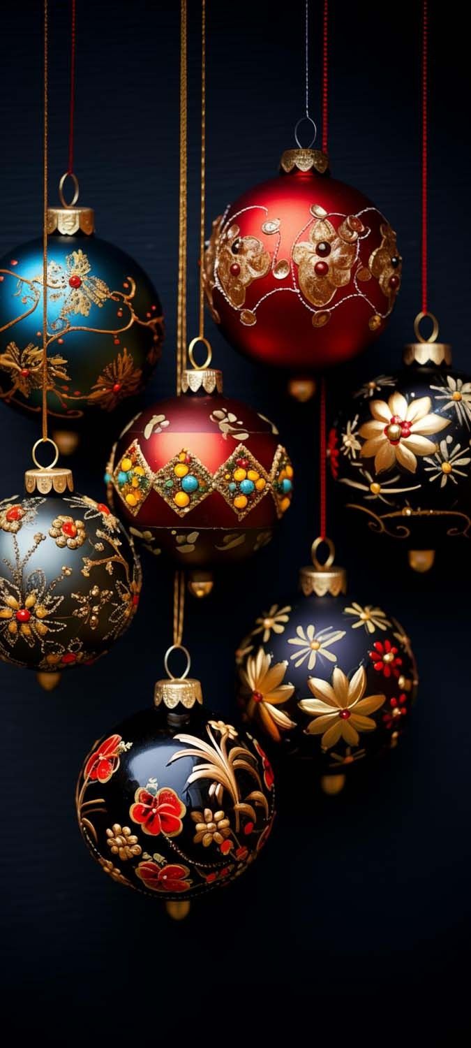 Christmas Ornaments iPhone Wallpaper  iPhone Wallpapers